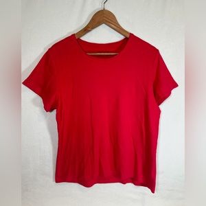 Coldwater Creek 100% Cotton Short Sleeve Shirt Women’s Size M Red